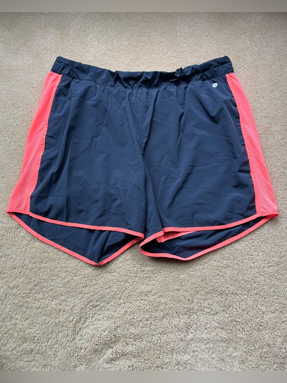 LIVI Active Lane Bryant Black & Orange Lined Running Shorts - 22/24 - VGUC